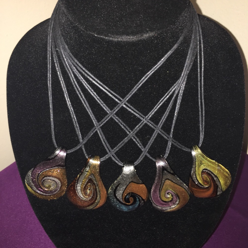 Wholesale Glass Teardrop Pendant Necklaces